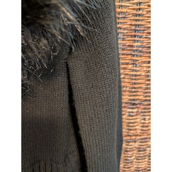 MICHAEL Michael Kors Faux Fur Wool Tie Waist Long Cardigan Sweater Medium Classy - Picture 5 of 6